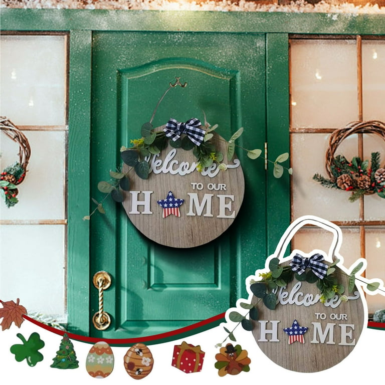 Christmas Decor Welcome To Our Home'DIY Interchangeable Welcome Door Hanger Door Decoration Door Interchangeable Door Hanger Decoration - Walmart.com