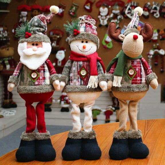 Christmas Decoration 18.9" Large Standing Snowmen, Elk, Santa Claus Plush Doll for Christmas Ornaments Home Holiday Decoration Xmas Gift