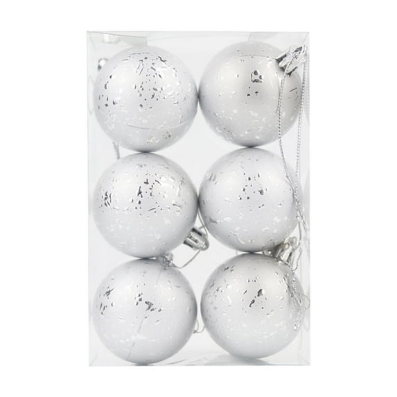 Christmas Decoration Balls 6 PCS Set, Red Gold White Hanging Ornaments, Plastic Baubles for Xmas Tree, Party & Holiday Home Décor