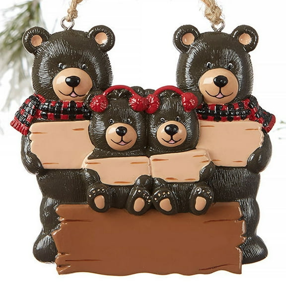 Christmas Decoration Bear Family Pendant DIY Name Christmas Tree Personalized Pendant