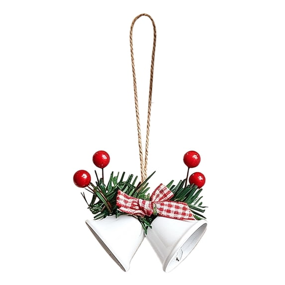 Christmas Decoration Bells, Bells for Christmas Trees, Hanging Decorative Bell, Versatile Ornament for Wreaths, Door, Wall, Window, Mantle Garland and New Year Party Home Decoration,White,4*7*14