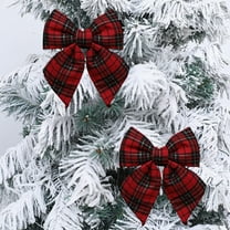 Christmas Decoration Bow Ribbon Bows Checkered Ribbon Flowers Plaid Ribbon Bow Appliques DIY For Sewing Scrapbooking Wedding Gift Window Decoration Christmas Tree Decoration