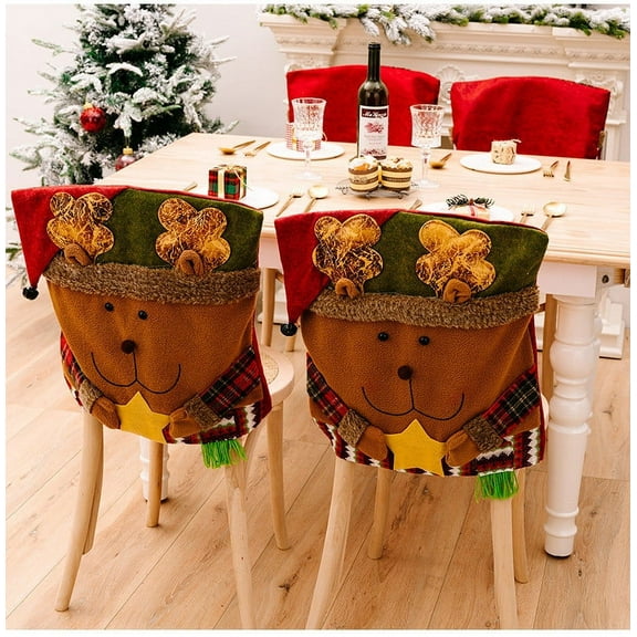 Christmas Decoration Chair Cover Kitchen Table Embroidered Chair Covers Christmas Decoration, Christmas Decorations