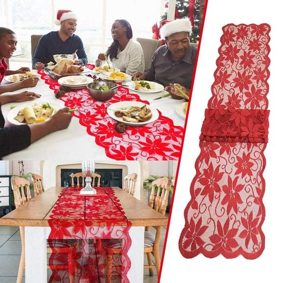 Christmas Decoration Christmas Holiday Table Runner Christmas Party Decoration Decorative Table Banner Easy To Use