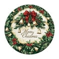 thumbnail image 1 of Christmas Decoration Circular Carpet Snowflake Christmas Tree Pattern Floor Mat Holiday Party and Living Room Decoration 23x23in (C), 1 of 6