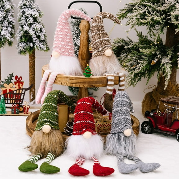 Christmas Decoration Clearance,Christmas Gnome Gifts Holiday Decoration Birthday Present Handmade Plush Doll, Home Ornaments Tabletop Santa Figurines(Pink)