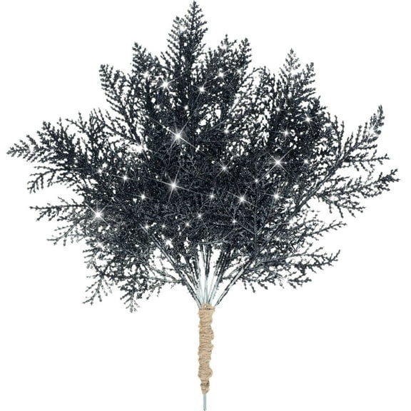 Christmas Decoration Clearance! Dvkptbk 20 Pcs Christmas Glitter Branches Artificial Christmas Picks Floral Twig Spray For Christmas Tree Ornaments DIY Xmas Wreath Garland