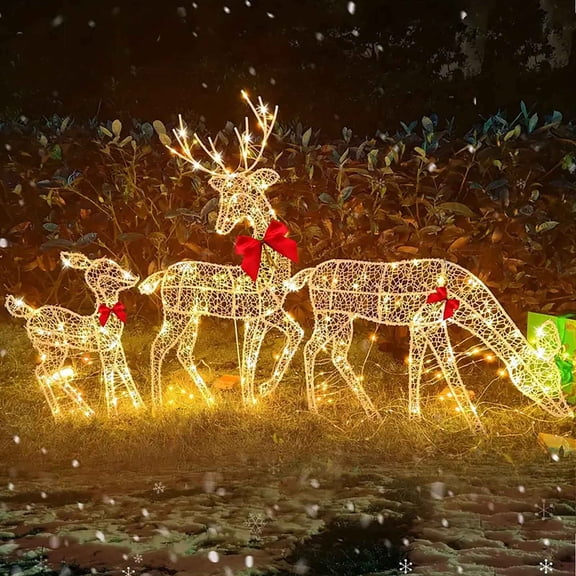 Christmas Decoration Clearance! Dvkptbk Christmas New Outdoor Decoration Luminous Deer Three Piece Set Gardening Decoration Ornaments Outdoor Christmas Decoration