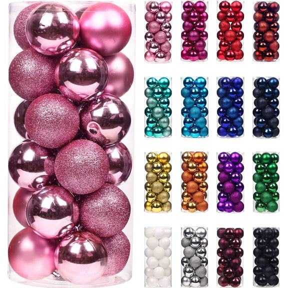 Christmas Decoration Clearance! Feltree 24Pcs Christmas Balls Ornaments for Xmas Christmas Tree - Mini Shatterproof Christmas Tree Decorations Hanging Ball for Holiday Wedding Party Decoration (1.2In)