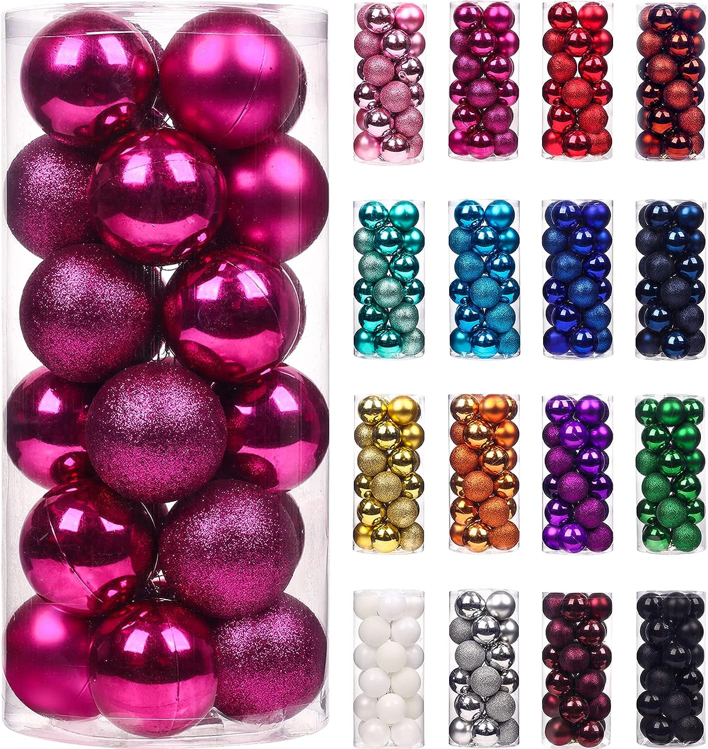 Christmas Decoration Clearance! Feltree 24Pcs Christmas Balls Ornaments for Xmas Christmas Tree - Mini Shatterproof Christmas Tree Decorations Hanging Ball for Holiday Wedding Party Decoration (1.2In)