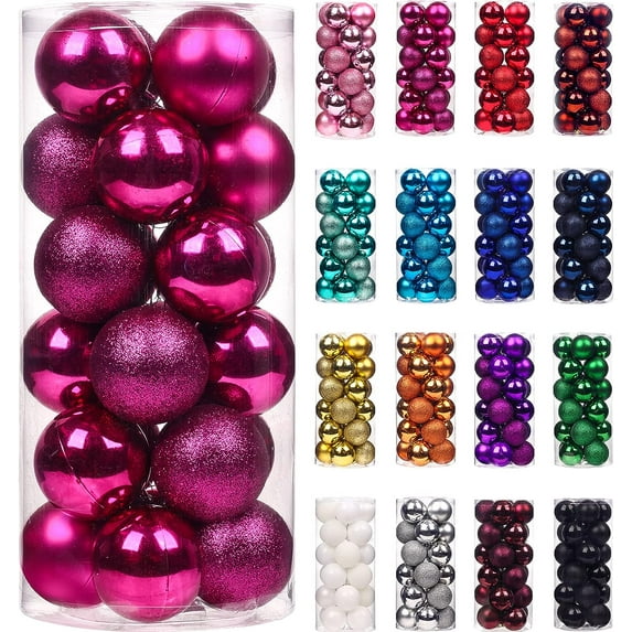 Christmas Decoration Clearance! Feltree 24Pcs Christmas Balls Ornaments for Xmas Christmas Tree - Mini Shatterproof Christmas Tree Decorations Hanging Ball for Holiday Wedding Party Decoration (1.2In)