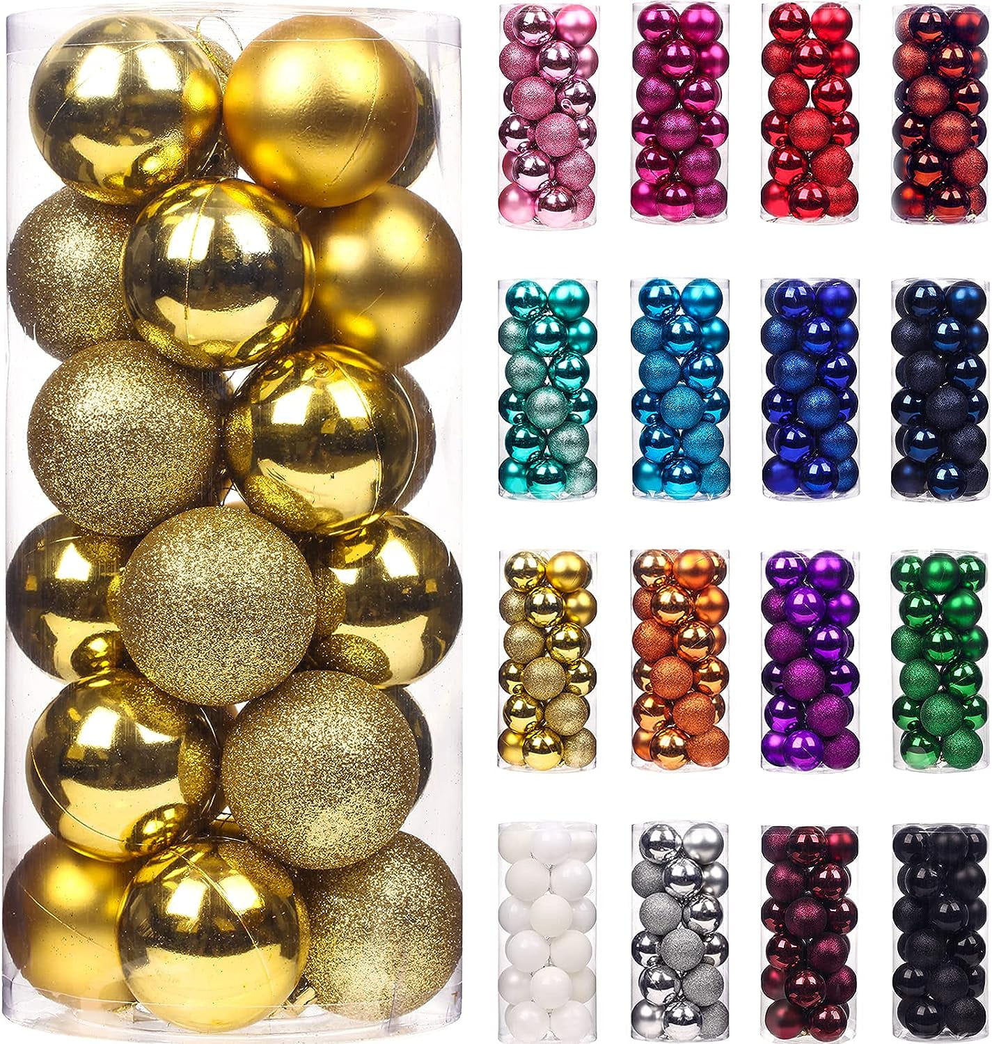 Christmas Decoration Clearance! Feltree 24Pcs Christmas Balls Ornaments for Xmas Christmas Tree - Mini Shatterproof Christmas Tree Decorations Hanging Ball for Holiday Wedding Party Decoration (1.2In)