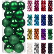 Christmas Decoration Clearance! Feltree 24Pcs Christmas Balls Ornaments for Xmas Christmas Tree - Mini Shatterproof Christmas Tree Decorations Hanging Ball for Holiday Wedding Party Decoration (1.2In)
