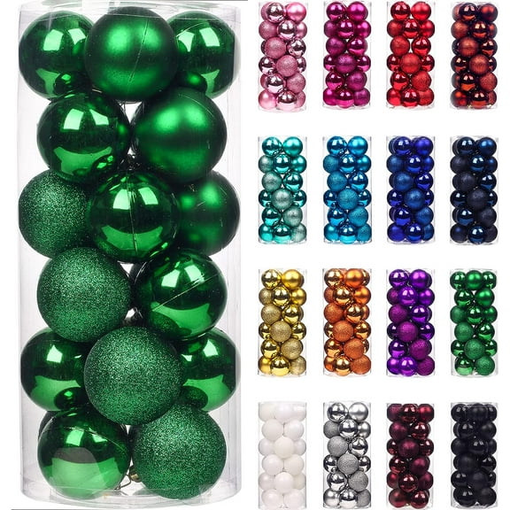 Christmas Decoration Clearance! Feltree 24Pcs Christmas Balls Ornaments for Xmas Christmas Tree - Mini Shatterproof Christmas Tree Decorations Hanging Ball for Holiday Wedding Party Decoration (1.2In)