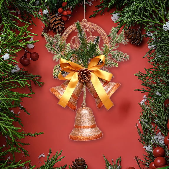 Christmas Decoration Clearance Hwkond Christmas Decorations Golden Bells Hotel Lobby Decorations Front Desk Display Window Glass Door Wall Hanging Decorations,GoldC