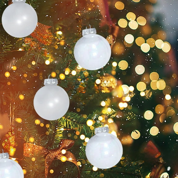 Christmas Decoration Clearance! YgkuHd 24Pcs Christmas Balls Transparent Solid Color Christmas Decoration Colored Balls Boxed Christmas Decoration 2.4in