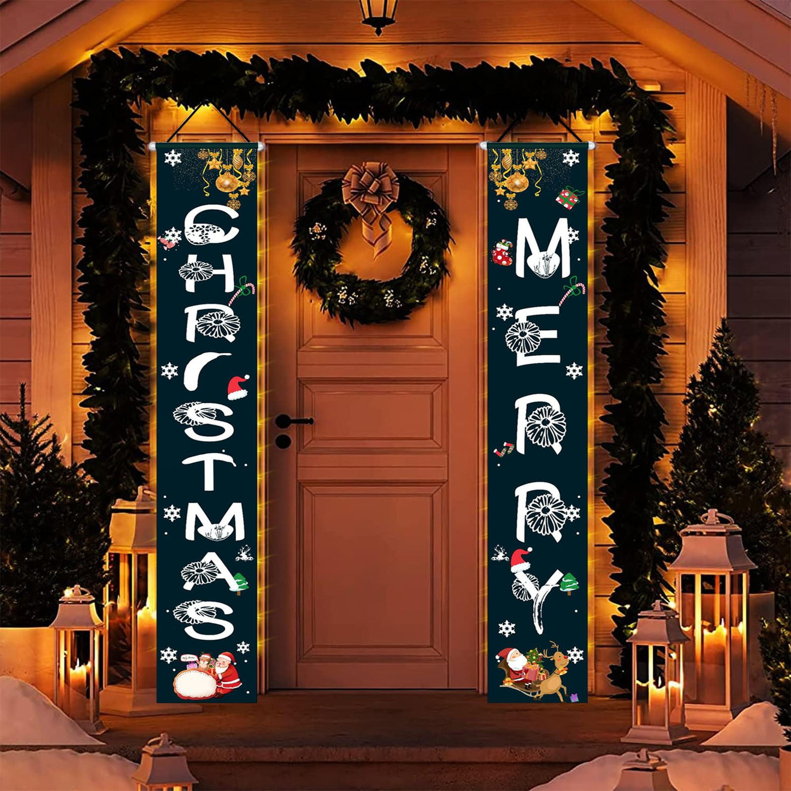 Christmas Decoration Couplets Curtain Hanging Cloth Party Hanging