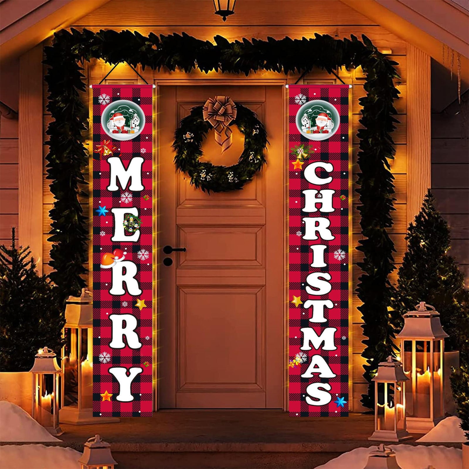 Christmas Decoration Couplets Curtain Hanging Cloth Party Hanging Flags