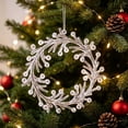 thumbnail image 1 of Christmas Decoration Crystal Ornaments,Hanging Acrylic Christmas Wreath Shaped Ornaments for Christmas Tree Winter New Year Fireplace Party Holiday Decoration, 1 of 7