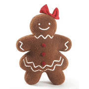 Christmas Decoration Cute Plush Sherpa Gingerbread Girl Cushion Pillow with Filling Soft Comfort Plush Home Decor Pillows