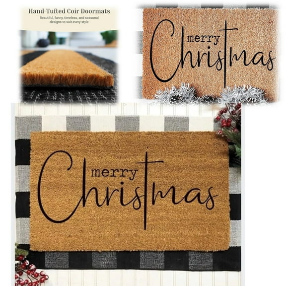 Christmas Decoration Door Mats for Outside Entry 24x40 Inch, Christmas Floor Decor Doormat Indoor Farmhouse Home Rugs