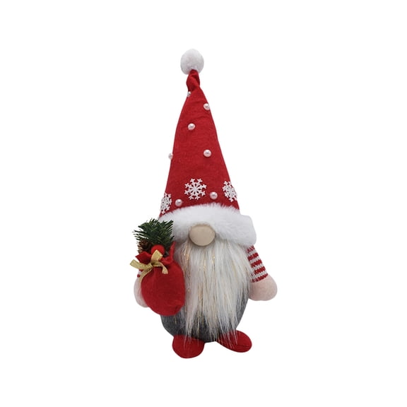 Christmas Decoration Faceless Doll Dwarf Doll Standing posture Tree Forest Man Window Decoration Props Xmas Farmhouse Tray Decor-Red Green Handmade Home Tabletop Elf Ornament
