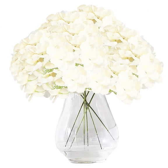 Christmas Decoration Fake&nbsp;Flowers Artificial Flowers White Hydrangea Silk Flowers Heads Pack Of Full Hydrangea Artificial Flowers With Stems For Wedding Home Party Shop Decor Indoor