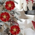 thumbnail image 1 of Christmas Decoration Flowers Artificial Glitter Magnolia Blooms Sparkling Christmas Tree Flowers with Long Stems for Holiday Decor Wreaths Centerpieces, 1 of 6