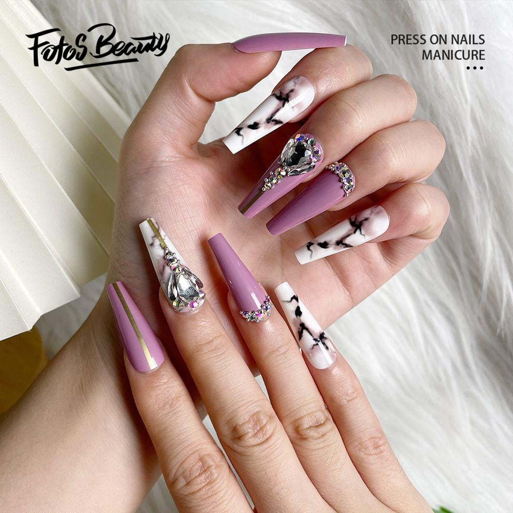 ⭐️ This nail art design is unique and sophisticated. Imagine yourself in a  fancy long dress with these nails – simply adorable! �... | Instagram
