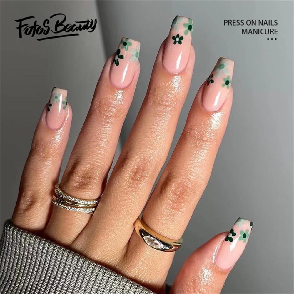 Fofosbeauty 24 pcs Long False Nails, Press-on Nails Designs 2022