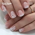 thumbnail image 1 of Christmas Decoration Fofosbeauty 24pcs Press on False Nails,Fake Nails for New Year Valentine's Gift,Square Flowers Smudged Pink, 1 of 9