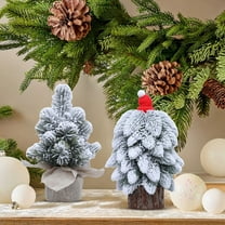 Christmas Decoration Gifts Mini Christmas Tree Artificial Christmas Tree Small Tabletop Christmas Tree Decor Flocking White Christmas Tree Ornaments for Holiday Winter Home Party Decor