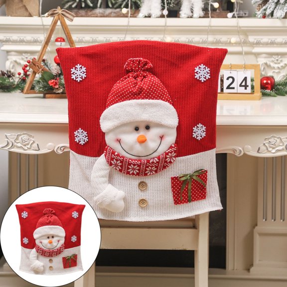 Christmas Decoration!Giyblacko Christmas Chair 3D Snowman Chair Back Decor For New Year Holiday Home Party Restaurant Decorations