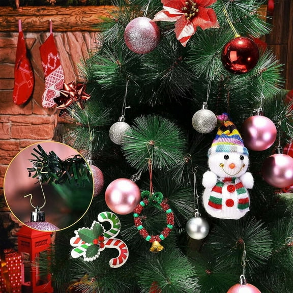 Christmas Decoration Hooks, 20pcs S-Shaped Metal Hanging Hooks for Christmas Tree Ornaments Holiday Pendant Accessories, Multi Functional Reusable Hangers for Xmas Balls and Stockings