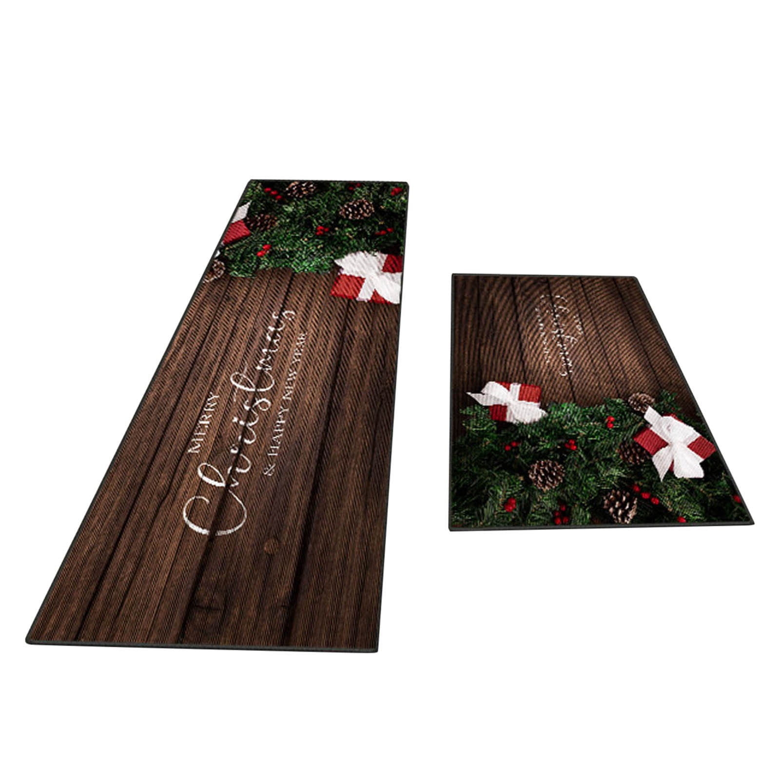Christmas Decoration Kitchen Floor Mat Two Piece Absorbent Oil