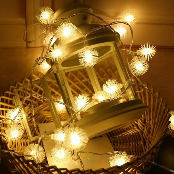 Christmas Decoration Led Light Dandelions Ball Light String Bedroom Outdoor Solar Wedding Star Net Red Small Colored Lights,A,one Size