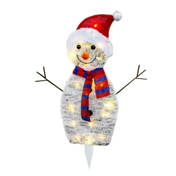 Christmas Decoration Lighted Snowman Family Outdoor, Waterproof Plug In 2D Snowman for Yard Patio Lawn Garden Party Decor, Mom