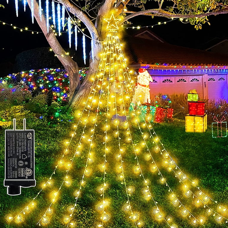 Outdoor String Light Tree Ideas LED Plated Star Christmas String
