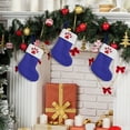 thumbnail image 1 of Christmas Decoration Mini Christmas Stockings Knit Embroidered Snowflake Xmas Stockings Christmas Stocking Hanging Stockings For Family Children's Candy Gift Bag Stocking Gift Bag Blue, 1 of 7