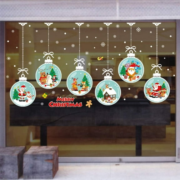 Christmas Window Clings Christmas Decoration PVC Window Clings Decals Stickers Wall Ornaments Home