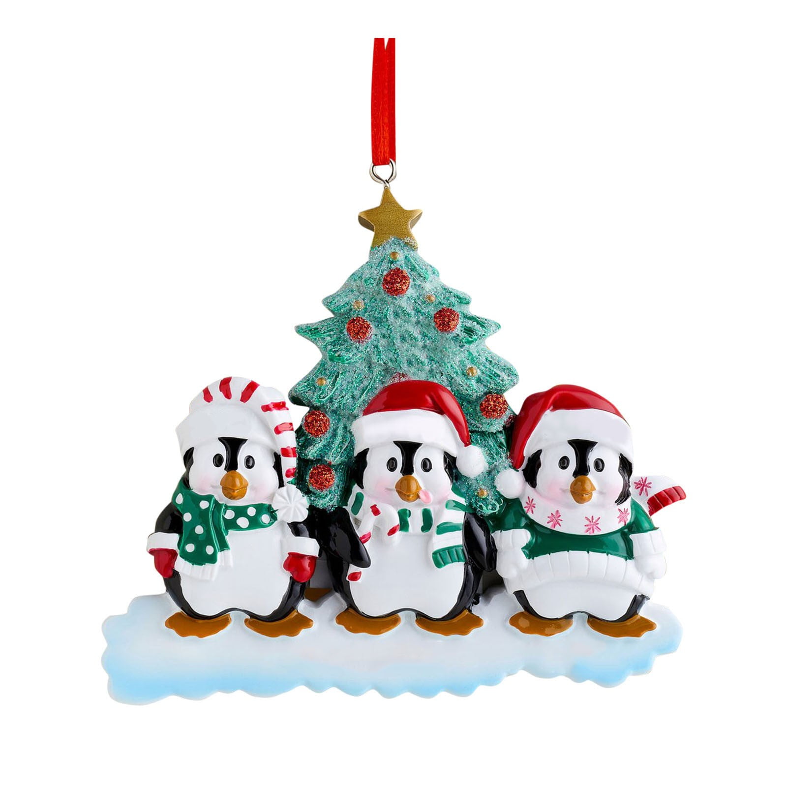 Personalised Family Christmas Xmas Tree Decoration Ornament - Fireplace Family
