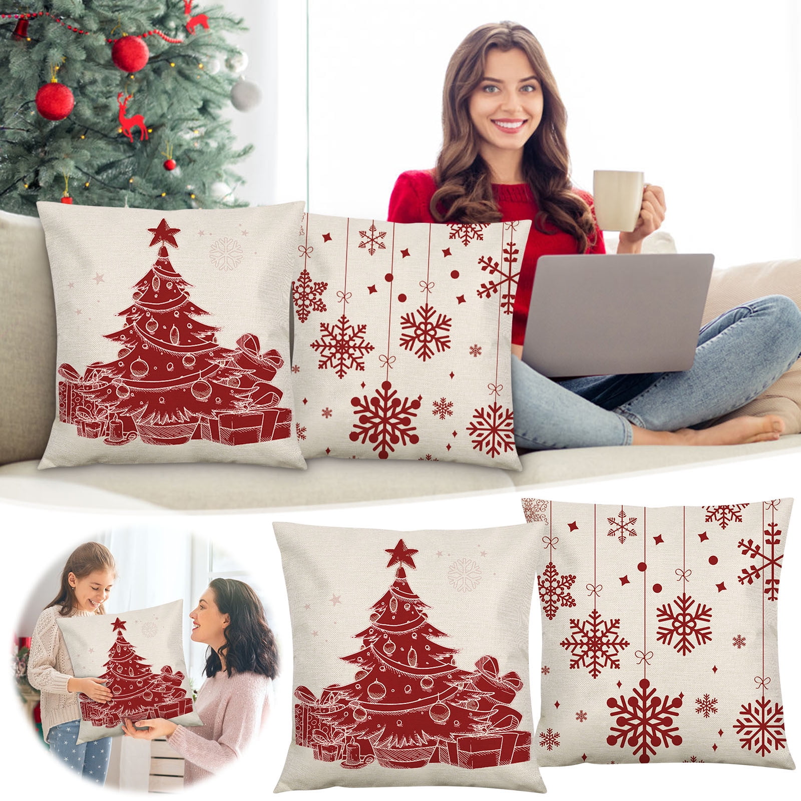 Christmas Decoration Pillow Cover Cushion Cover Christmas Decorative