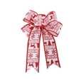 thumbnail image 1 of Christmas Decoration Red Flocked Striped Burlap Bow Striped Bow Christmas Linen Bow Christmas Wreath Decoration Bow Christmas Tree Decoration, 1 of 1