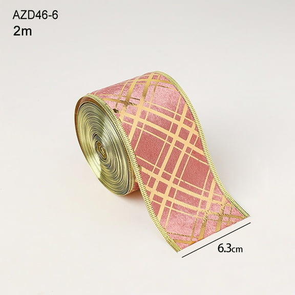 Christmas Decoration Ribbon Bow, Hot Stamping Printed Gift Tie, 2m Holiday Craft Ribbon, for Wrapping and Home Decor