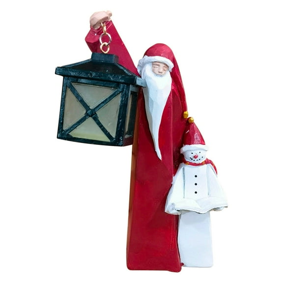 Christmas Decoration Santa Claus And Snowman Figurines 9X5X25 Cm Resin Material For Indoor Or Outdoor Table Display