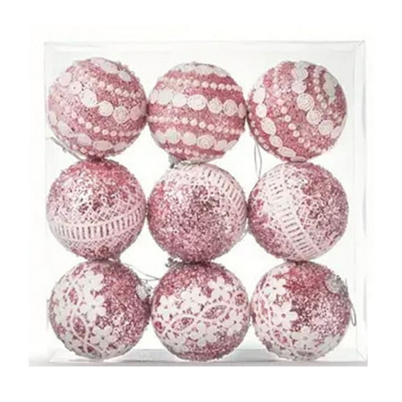 Christmas Decoration Set Of 9 String Ornaments With Lace And Glitter For Xmas Tree Holiday Wedding Party Decorations Safe For Kids Indoor Outdoor