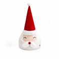 thumbnail image 1 of Christmas Decoration Singing Santa Hat with Glowing Light and Swaying Motion, 1 Piece, Red and White, for Holiday Tabletop Display, Interactive Music Plush Toys, 1 of 4