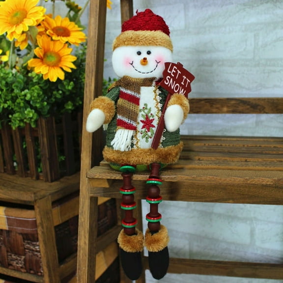 Christmas Decoration Sitting Plush Toy Santa Clause Snowman Doll Party Xmas Tree Ornaments Shelf Sitter Gifts
