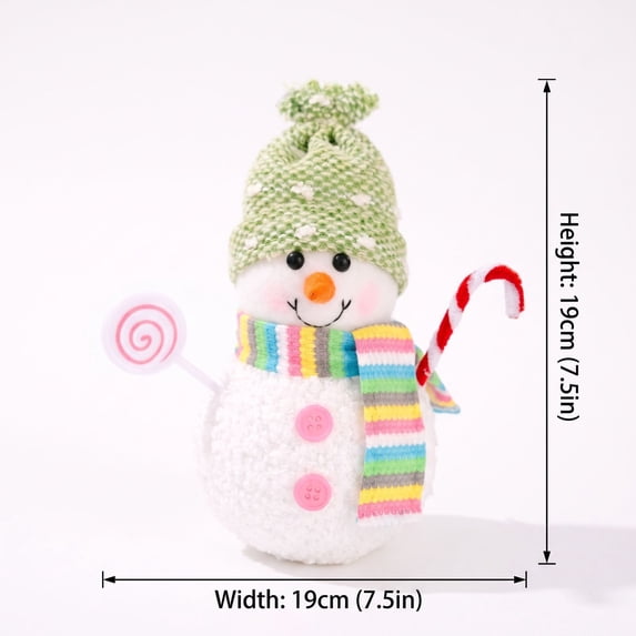 Christmas Decoration Snowman Figurine 5 Inch Candy Cane Accent Light Up Indoor Ornament for Home Table Holiday Display, 1 Pack