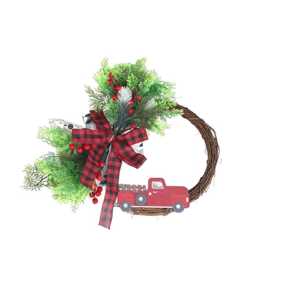 Christmas Decoration Snowman Wreath Ring Door Hanging Needles Wreath, Christmas Hanging Wreath